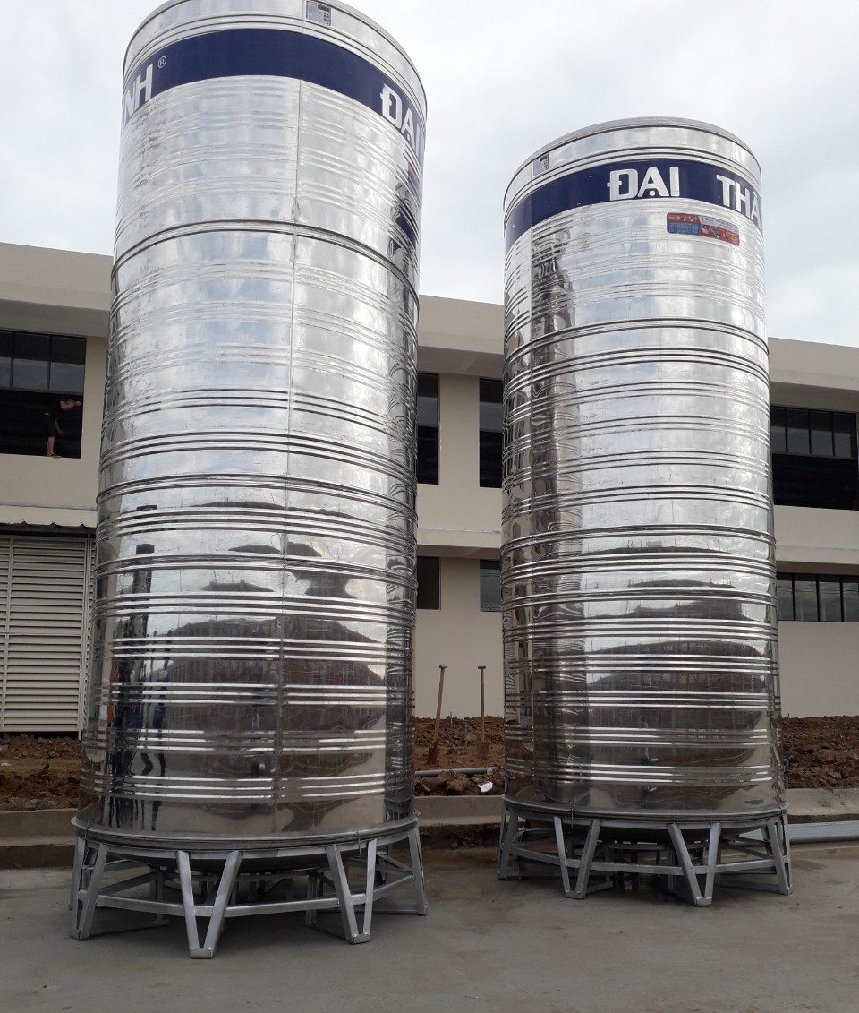 Khảo sát lắp bồn inox 12000L đứng tại công trình